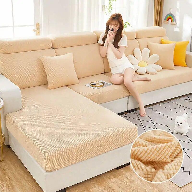 Livingroom Jacquard Sofa Cushion Cover Stretch Washable Removable Couch Covers Universal 1/2/3/4 Seat