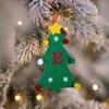 Yousheng Christmas Tree Pendant Ornament with Lanyard 26 Letter Design Felt Fabric Holiday Xmas Tree Hanging Decoration