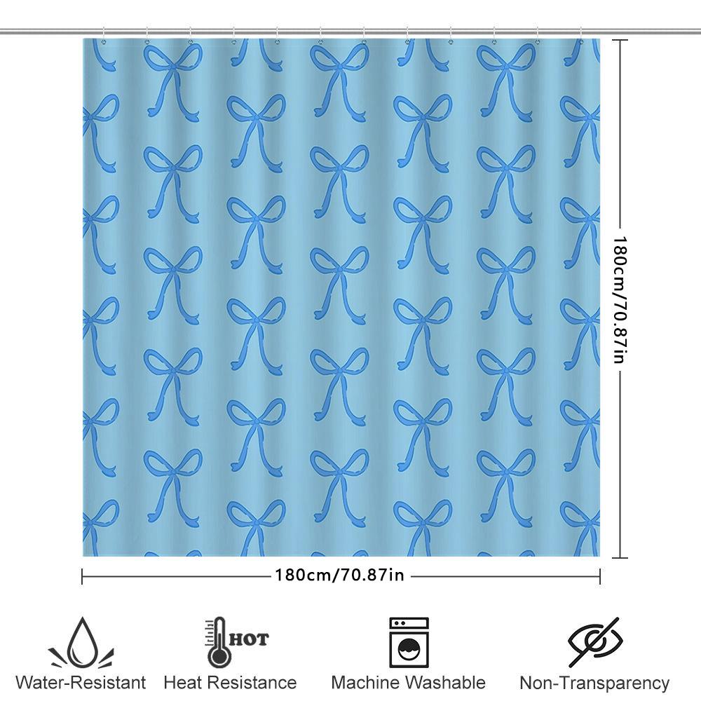 Elegant Blue Floral Shower Curtain Waterproof Vintage Botanical Bathroom Decor Set With Hooks Farmhouse Style
