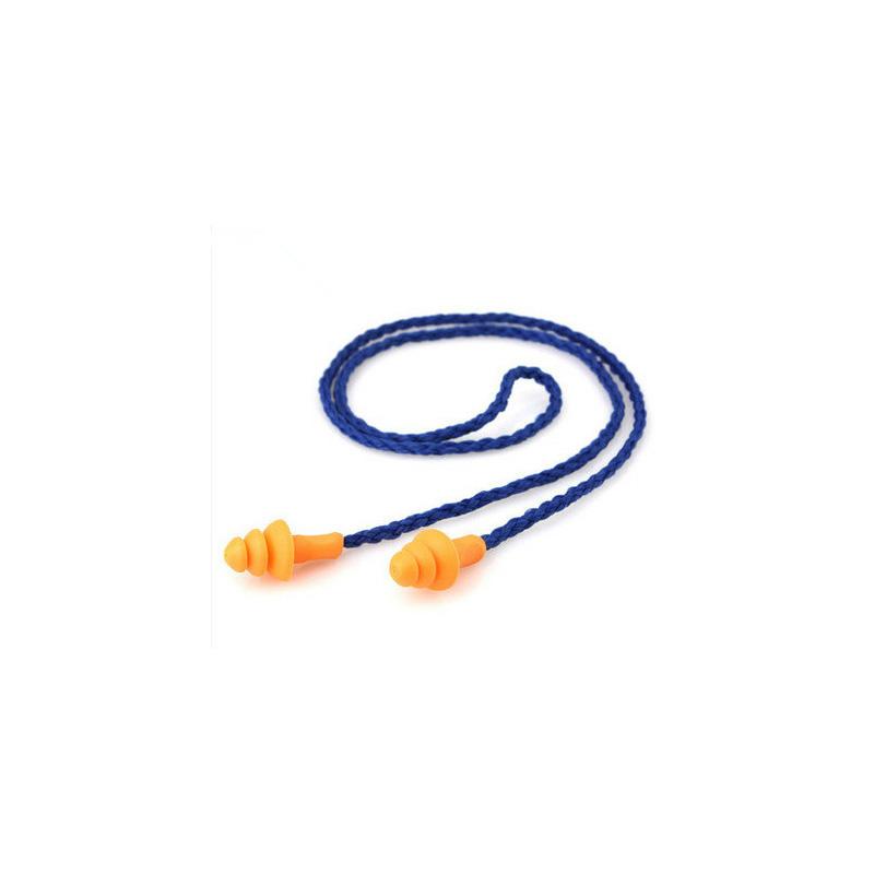 10Pcs Soft Silicone Corded Ear Plug Protector Reusable Hearing Protection Noise Reduction Safe Work Comfortable Earplugs Earmuff