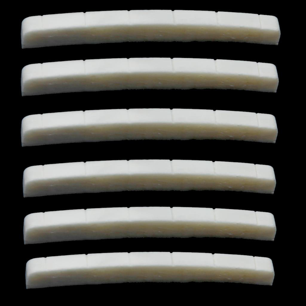 6x Beige Buffalo Slotted Nuts for Guitar