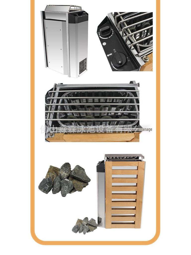 Commercial Stainless Steel Wall-Mounted Sauna Heater with Thermostatic Control