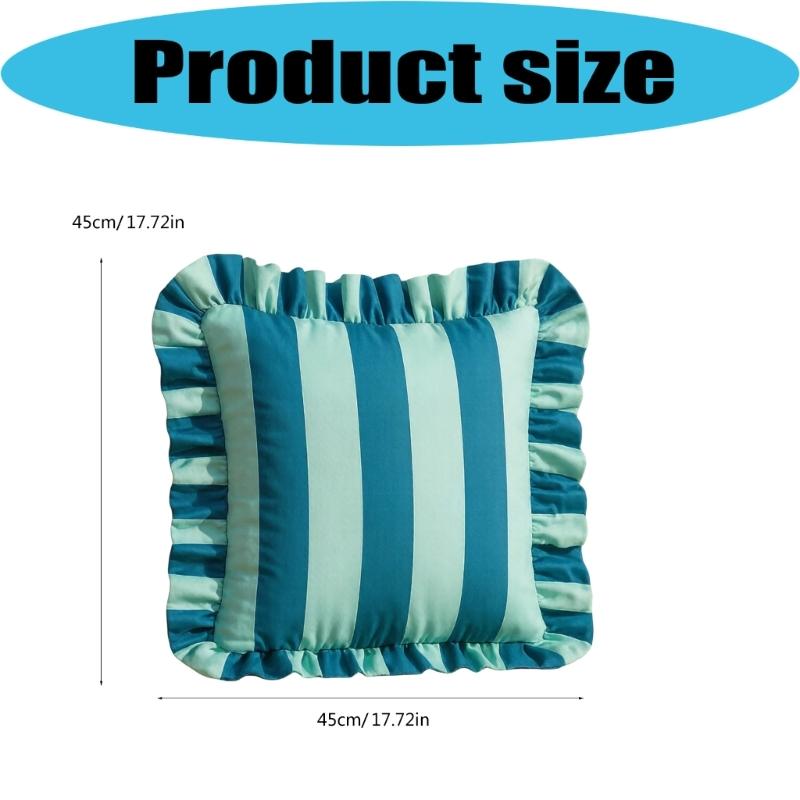 2 Piece Striped Pillow Cover Polyester Outdoor Decorative Throw Pillow Case With Invisible Zippers For Pool Garden