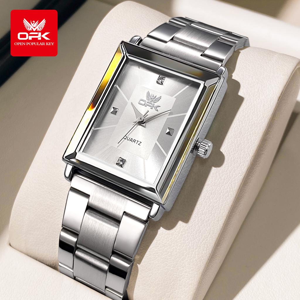 OPK Brand Watch Square Men's Stainless Steel/Mesh Belt Watch Business Quartz Waterproof Men's Watch