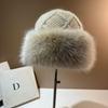 Winter Sequined Rabbit Fur Knitted Hat Women Fashion Light Luxury Plush Warm Wrapped Hat