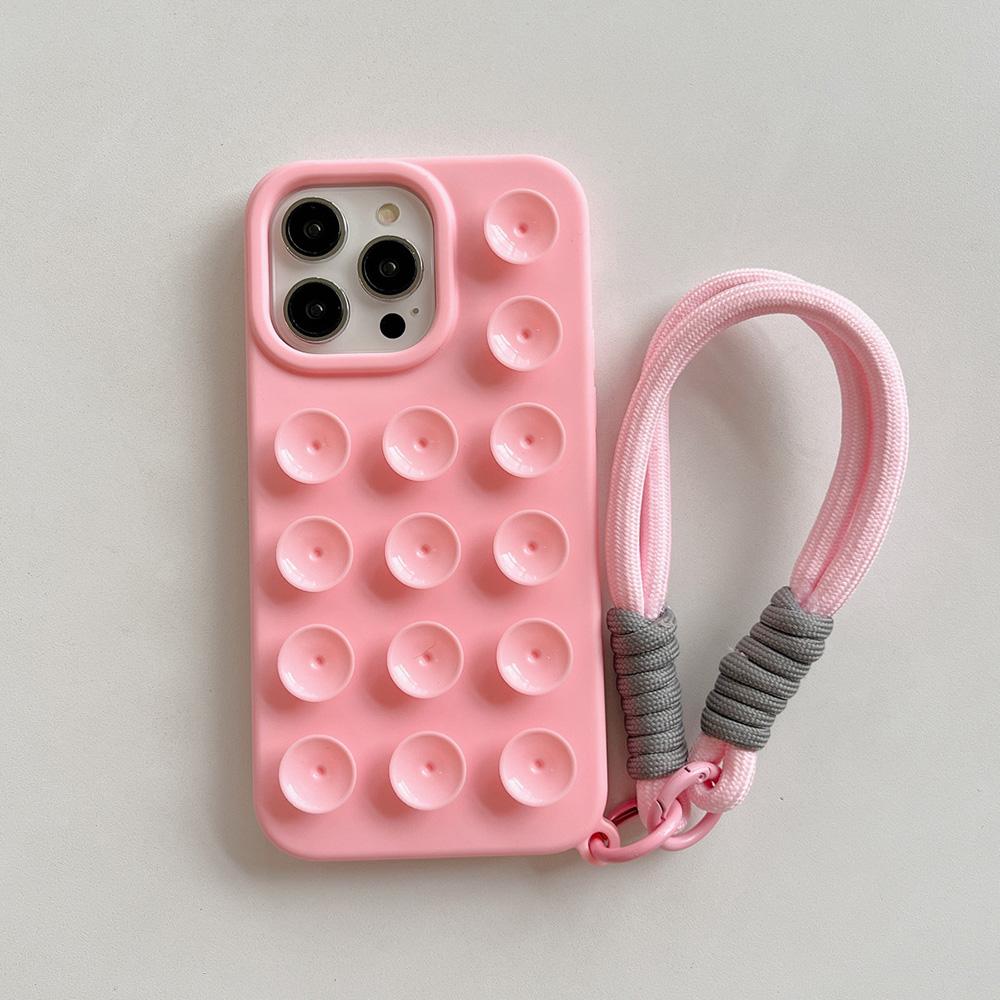 Phone Case For iPhone 16 11 15 Pro Max 14 Plus 12 13 Pro 7 8 Plus XR X XS SE2 3D Suction Cup Airbag Transparent Shockproof Cover