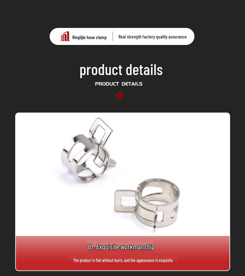 65 Manganese Elastic Hose Clamps for Pipe Fixing - Buckle & Ring Clamps for Washing Machine and Oil Pipes