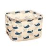 Foldable Storage Basket with Handles Waterproof Large Capacity Cotton Linen Printed