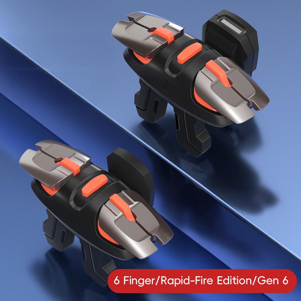 1 pár herních spouští 4/6 prstů Automatická tlačítka rychlé střelby Ovládací gripy pro PUBG Herní příslušenství pro telefon