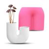 U-shaped Flower Pot Silicone Mold DIY Arch Scented Candle Holder Making Mould Plaster Resin Ornament Craft Desktop Decor