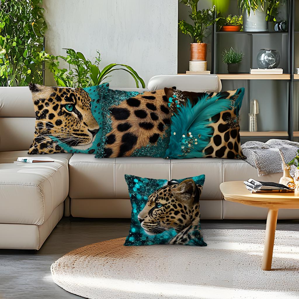 Bohemian Leopard Cushion Pillowcase Printed Polyester 45x45cm Throw Pillowcover Decorative Sofa Cushion Pillowslip Home Decor