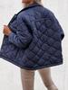 2025 Winter New Women's Cotton Padded Coat Long Sleeve Button Decorated Outerwear