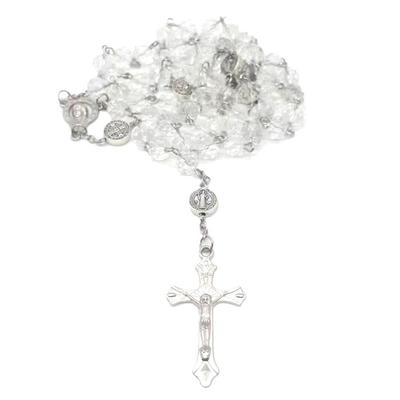 Gift Jesus Christ Cross Praying Religion Rosary Virgin Mary Catholic Crucifix Beads Men Women Necklace Long Chain Bead Jewelry