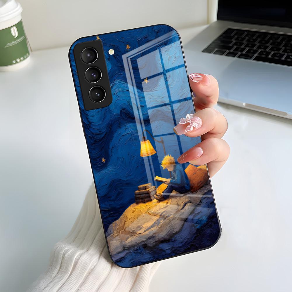 Little P-Prince And A F-fox Phone Case For Samsung A56 A36 A26 A16 A15 A25 A35 A55 A14 A34 A24 A54 Glass Case