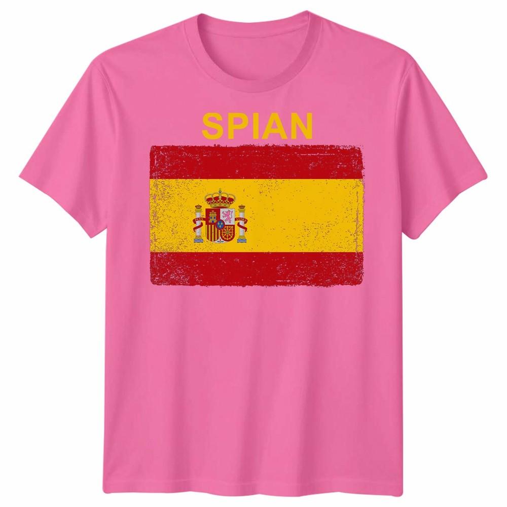 Spain Spanish Day Unisex T Shirts Grunge Flag Country Gift Football Novelty