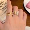 Dripping Butterfly Double Ring Female Niche Design Advanced Sense Index Finger Ring Tide Fashion Personality Open Ring
