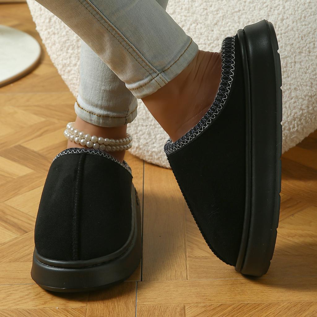 Pohodlné a elegantní sametové pantofle s krajkovým lemem pro podzim a zimu, lehké a hřejivé pantofle s EVA podrážkou