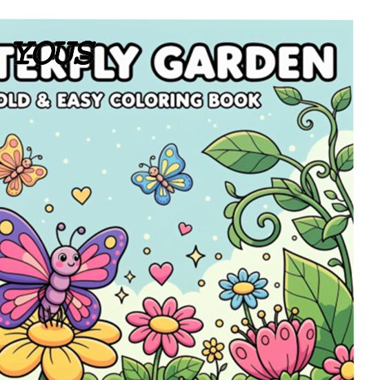 Mindfulness Drawing Supplies Butterfly Garden Coloring Book, Square Format with Thick Paper, Relaxing Paper Sketchbook for Markers Floral Line