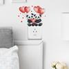 Heart Balloon Red Panda Switch Sticker Self-Adhesive Removable Wall Sticker Bedroom Hallway Dorm Home Decor