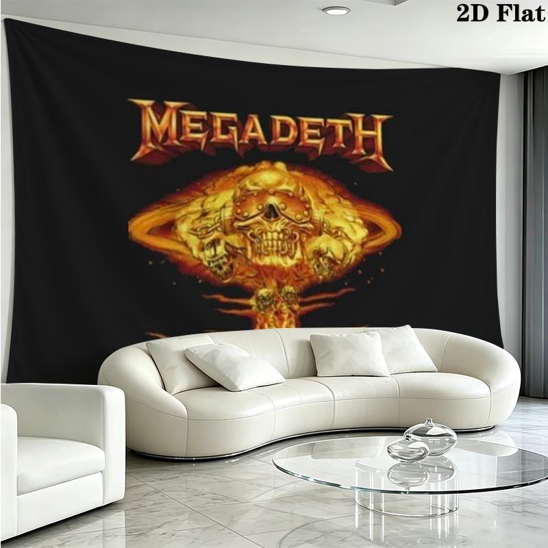 Megadeth Wall Tapestry Aesthetic Wall Hanging Printed Fabric Blanket Decorative Tapestries for Bedroom Living Room Home Decor