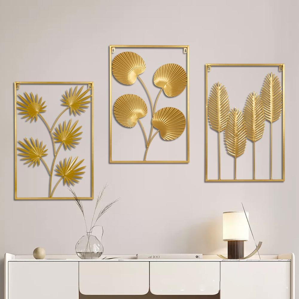 Leaf Shape Wall Decoration Gold Metal Pendants New Decorative Wall Ledges  Living Room