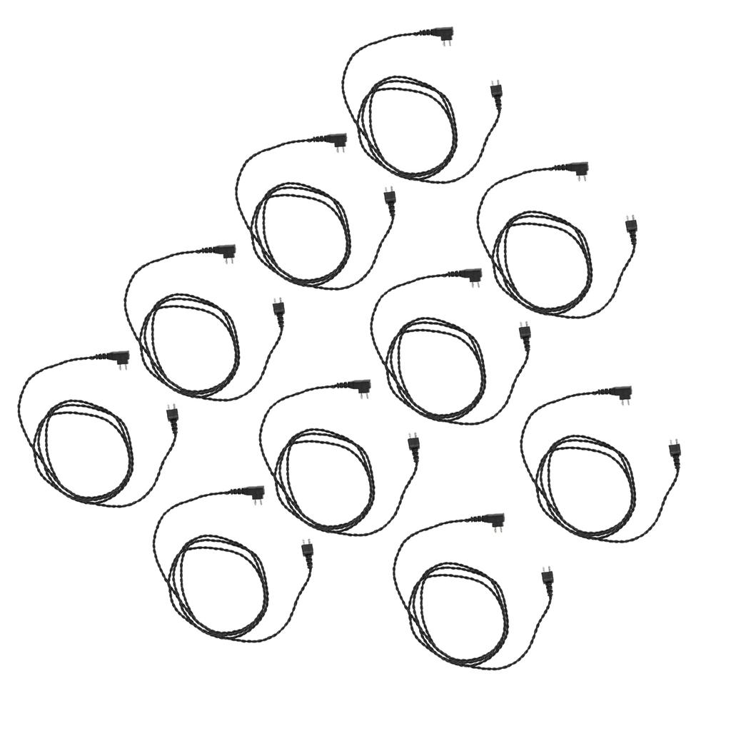 10pcs 2pin BW Hearing Aids Receiver Wire Heat Resistant Good Sound Transmission Effect Sound Amplifier Cord Black