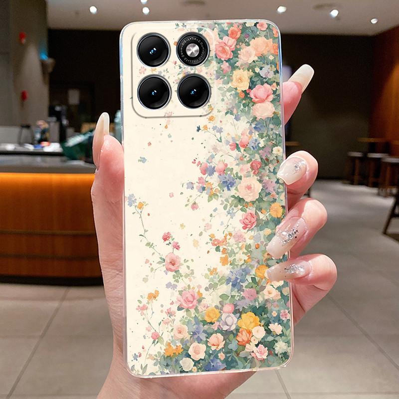 Etui Na Motorola Edge 70 Fusion Przezroczyste Luksusowe Modne Motyl Kwiaty Miękki TPU Silikonowy Pokrowiec Na Telefon dla Edge70 Fusion Zderzak