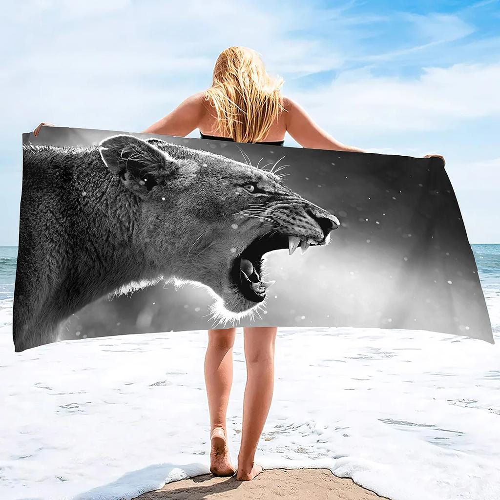 Wildlife Animals Beach Towel,Oversized Microfiber Pool Shower Bath Swimming Towel,Soft Thin Quick Dry Sand Free Towel Gift Decor