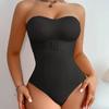 Magekontroll Shapewear Sømløs Stroppeløs Shortie Bodysuit For Kvinner Hipster Skulpturer Kroppen Shaper Shapers Korsett