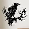 Artistic Crow And Tree Wall Decor Made Of Iron Perfect For Living Room Bedroom And Dining Room With Gothic Style