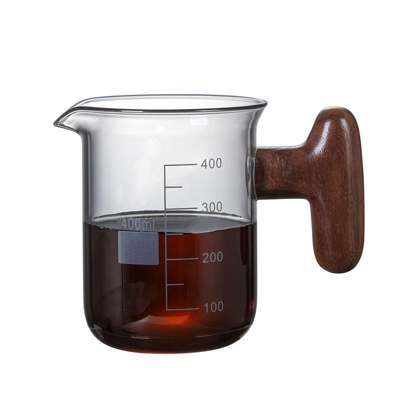 Nová vlašský ořech boční rukojeť kávovar borosilikátové sklo sdílecí sada hrnců V60 filtrační kalíšek kávovar odkapávání
