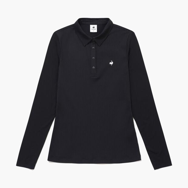 LECOQ GOLF [Uv Protection] Women'S Cooling Hybrid Collared Long Sleeve T-Shirt _Blck Gr122Ltl31