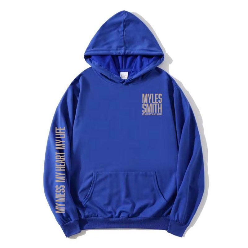 

My Mess, My Heart, My Life Hoodies Myles Smith Print Sweatshirt Long Sleeve Fleece Hooded Pullovers Unisex Streetwear Top M