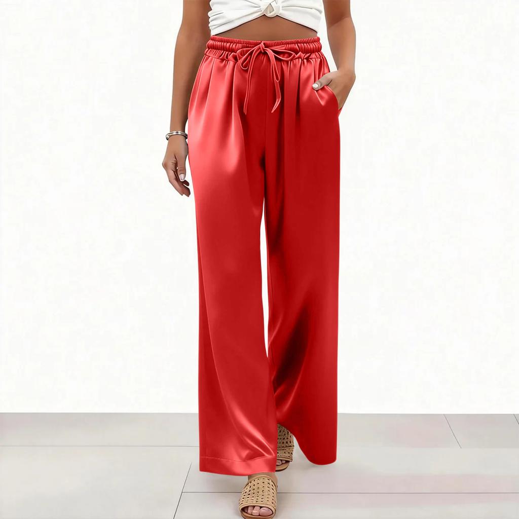 Womens Palazzo Pants Summer Casual Flowy Wide Leg Trousers Beach Travel Vacation Outfits