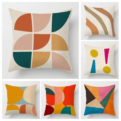 Home Decor Geometric Pattern Decorative Digital Print Pattern Cushion Cover Suitable For Sofa Bedroom Car Pillow Cover