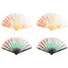 Good-4Pcs Bamboo Folding Hand Fan For Burlesque Music Festival Women Men Rainbow Pride