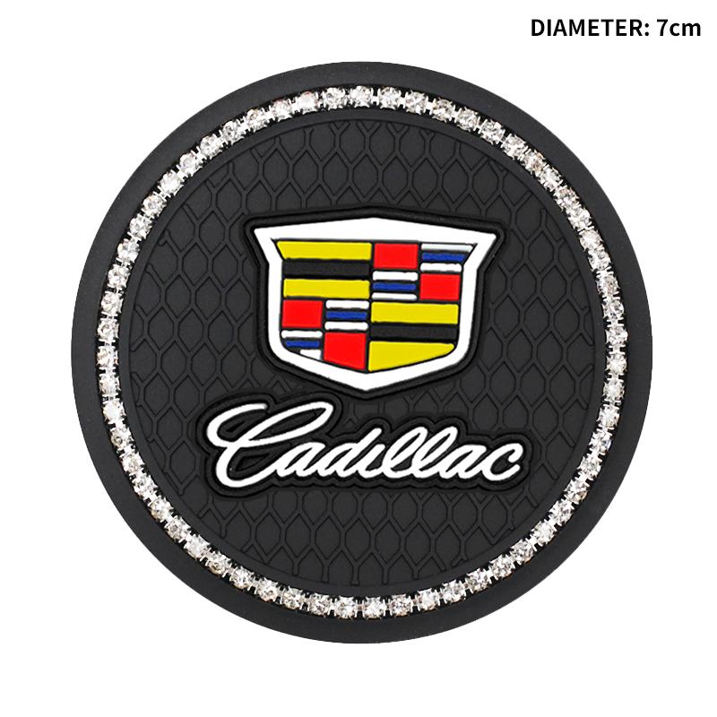 AABHV1 Car Non-slip Water Cup Pad Diamond Rhinestone Bling Decoration For Cadillac Escalade GT4 XT4 ATS XT5 CTS XTS RS Accessories