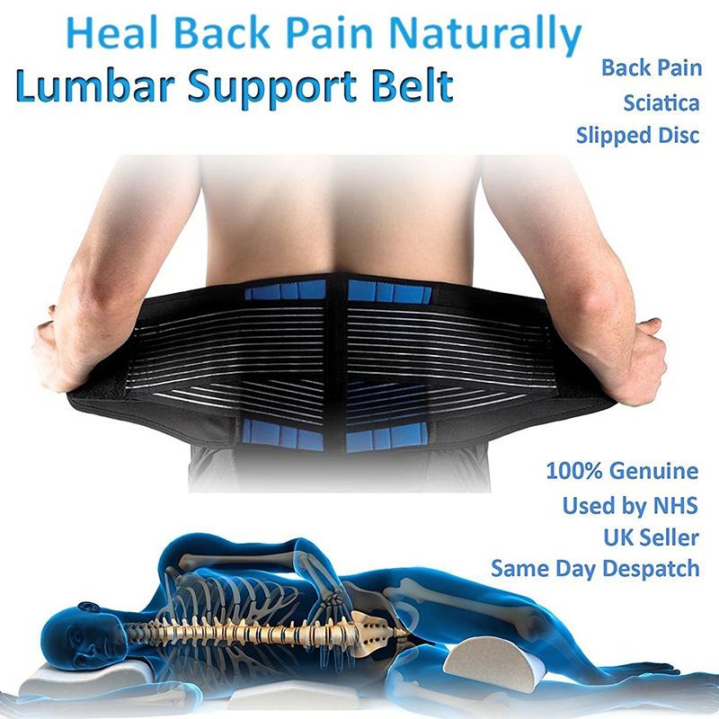 Adjustable Deluxe Neoprene Double Pull Lumbar Lower Back Support Brace Exercise Belt Pain Relief