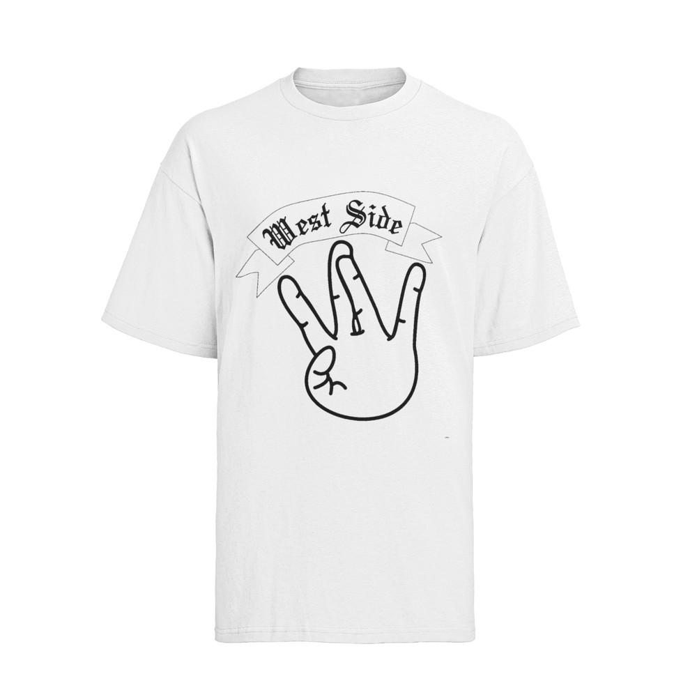 West Cost Gang Hand Sign 2pac Hip Hop Music T-Shirt Womens Oversized S-XXXL