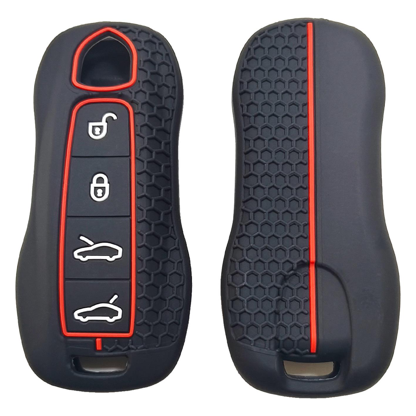 

Silicone Car Key Case for Porsche Panamera Macan Cayenne 92A Boxster Carrera Cayman 911 981 991 918 Rubber Remote Cover Shell
