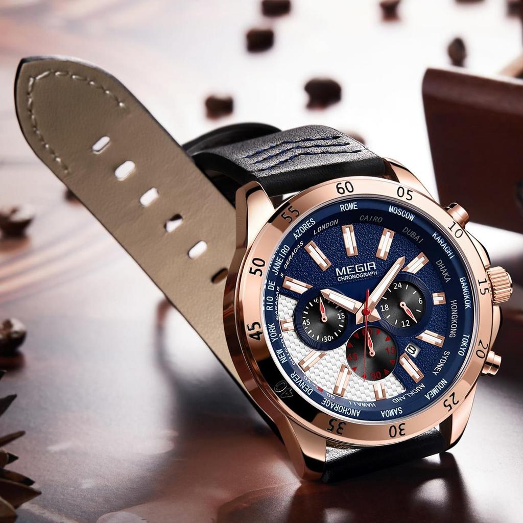 Erkek Kol Saati MEGIR Watch Men Fashion Sport Quartz Mens Watches Top Brand Luxury Military Watch Relogio Masculino Zegarek Mesk