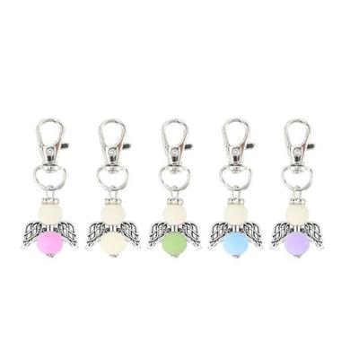 10/30Pcs Beads Wing Pendant Keyring Blessing Angel Keychain for Nurse Doctor Teacher Guest Birthday Wedding Giveaway