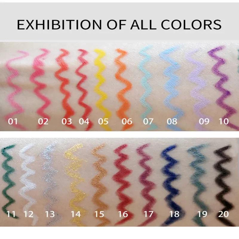 HANDAIYAN Matte Colorful Eye Liner Pen Cream Lasting Eyeliner Gel Pencils Option Easy To Wear Cosmetics White Yellow Blue Purple