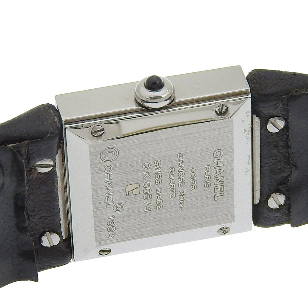 CHANEL Matelasse Watches H0116 black blackDial Stainless Steel/leather Quartz Analog display Women Used