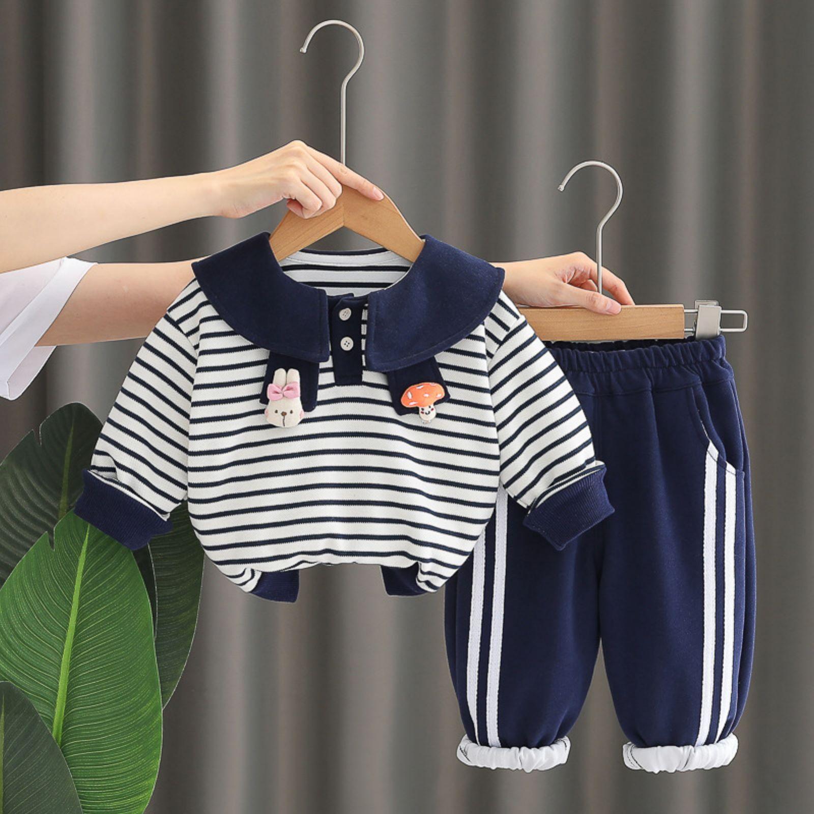 

Детский повседневный комплект с длинным рукавом, удобные наряды для повседневной носки 100 тёмно-синий