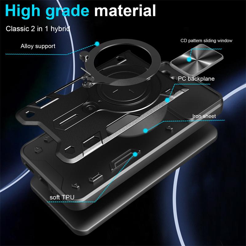 For Xiaomi Poco X7 Pro 5G Case Slide Camera Armor Phone Case For Poko Poxo Pocco Little X 7 Pro X7Pro Car Holder Ring Back Cover