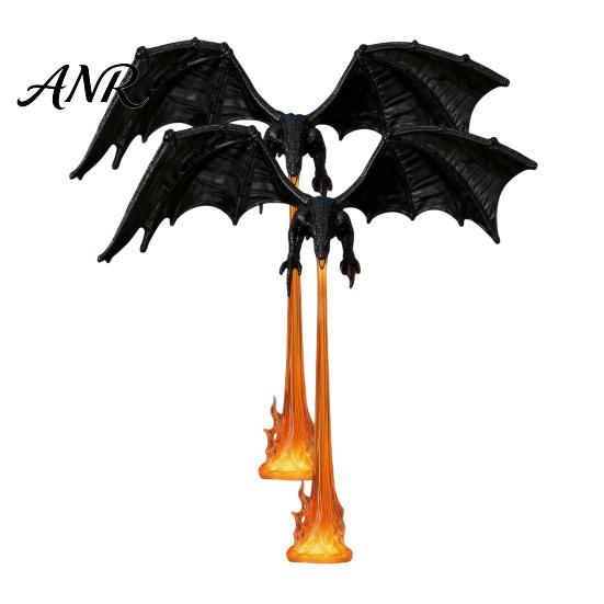 3D Printed Dragon Statue Fire-breathing Figurine, Durable PLA Flying Book Stopper, Magical Home Office Decor Print Fantasy Ornament for Library