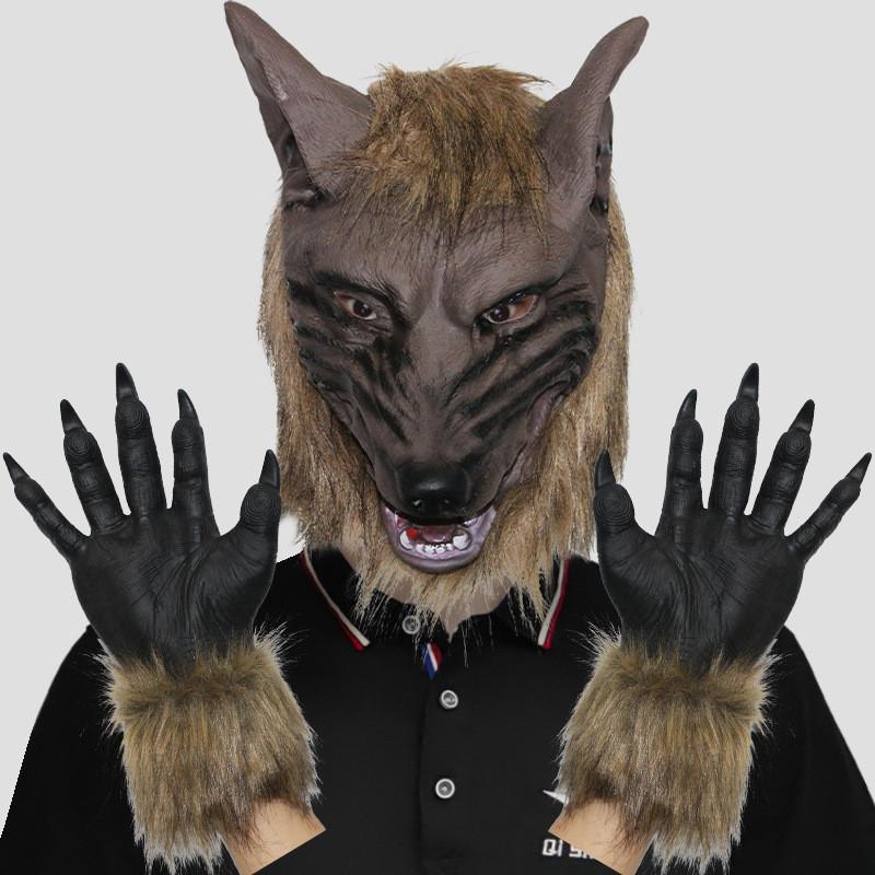 Wolf Ingenious Mask With Plush Gloves For Halloween Celebrations And Creative Party Up Dress
