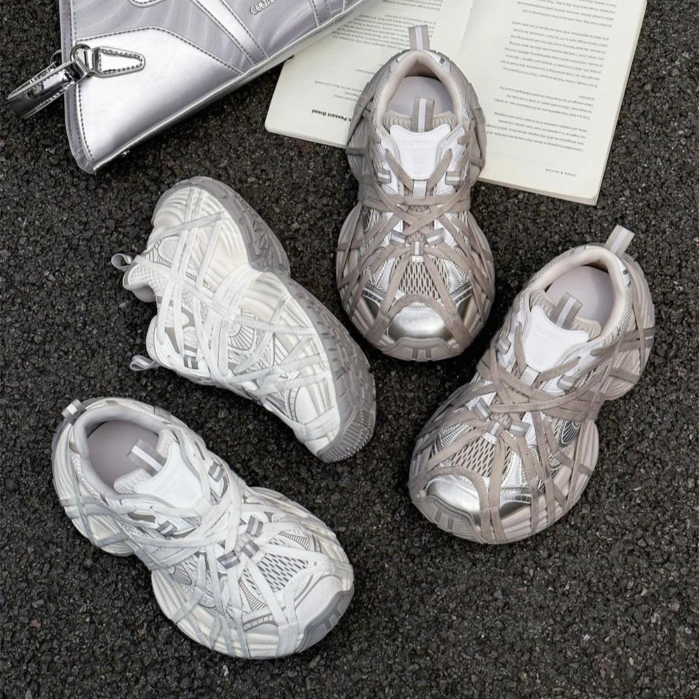 Dad Shoes Women's 2025 New Dirty Small Dirty Shoes Sneakers Muffin Platform Strap Men's Couple Casual Shoes