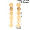 SHIXIN Elegant Metal Sequins Long Drop Earrings for Women Minimalist Geometry Round Hanging Pendant Earring Fashion Jewelry Gift